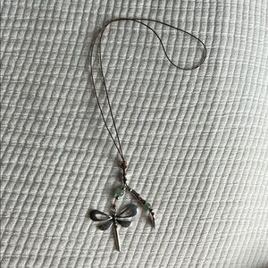 Silver Dragonfly Pendant Necklace